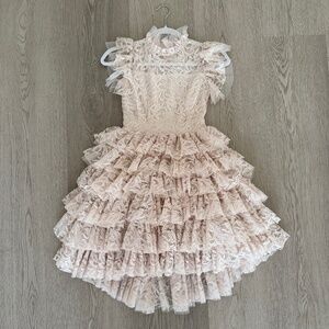 Formal Dress, Lace, Wedding, Jr. Bridesmaid, Flower Girl, Sz 8 but more like 10